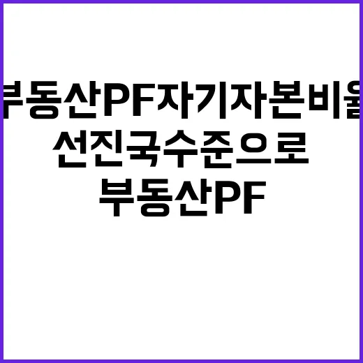 부동산 PF 자기자본비율 선진국 수준으로 급상승!