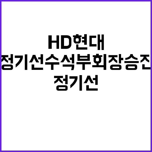 정기선 수석부회장 승진 HD현대의 새로운 미래!