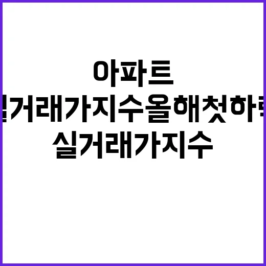 아파트 실거래가 지수 올해 첫 하락 이유는?