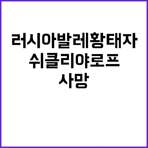 ‘러시아 발레 황태자’ 쉬클리야로프 비극적 사망 뉴스