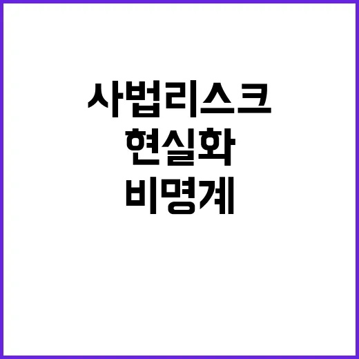 사법리스크 현실화 비명계의 급박한 대처 필요!