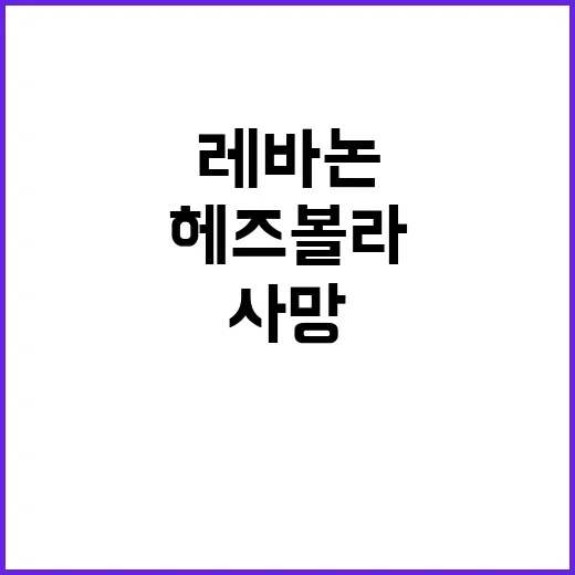 이스라엘 레바논 공습 후 헤즈볼라 대변인 사망 사건!