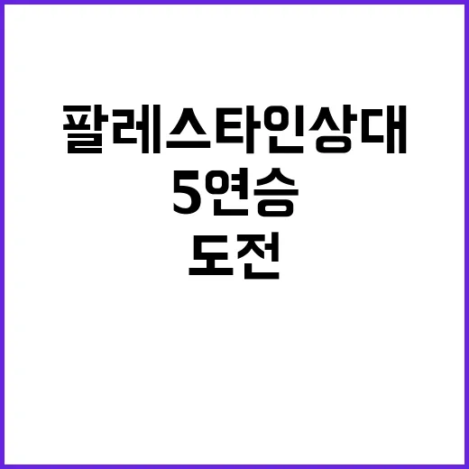 홍명보호 팔레스타인 상대 5연승 도전! 오늘 밤 11시