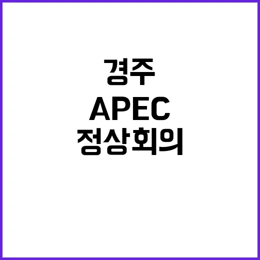 APEC 정상회의 경주에서 만나는 기회!