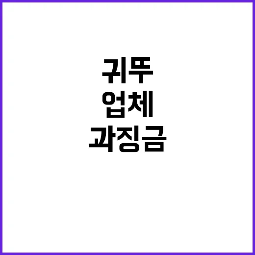 귀뚜마리 과징금 발…