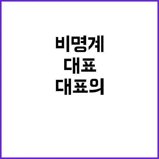 비명계 공격 이 대표의 신비로운 발언 공개!