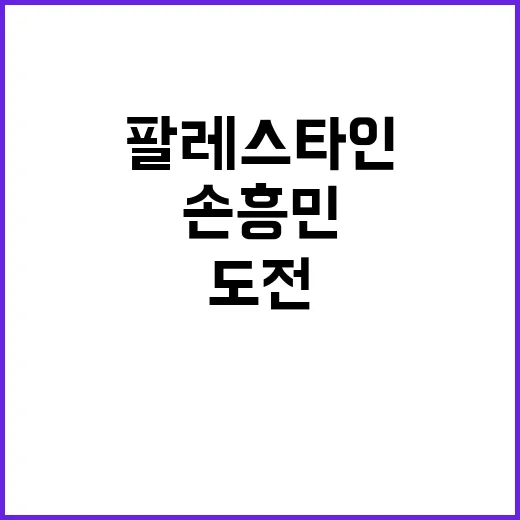 손흥민 팔레스타인 어려운 도전에서 배울 점!