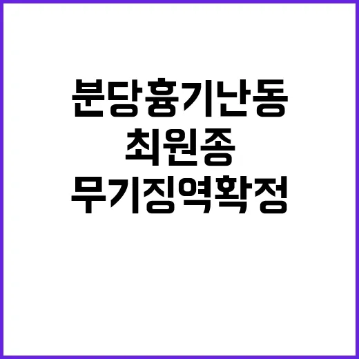 분당 흉기난동 최원…