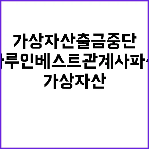 가상자산 출금중단 …