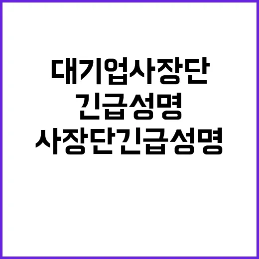 대기업 사장단 긴급…