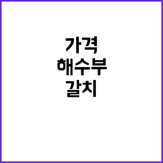 갈치 가격 소비자 안심! 해수부의 확고한 입장