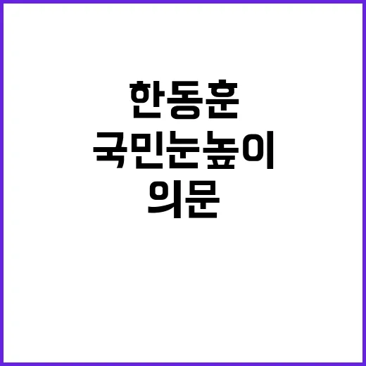 한동훈 국민 눈높이와 법 적용에 대한 의문.