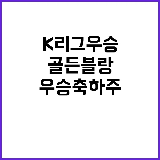 골든블랑 K리그 우승 축하주로 사람들 만나다!