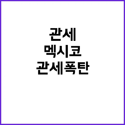 관세 폭탄 멕시코 한국 기업 긴장 고조!