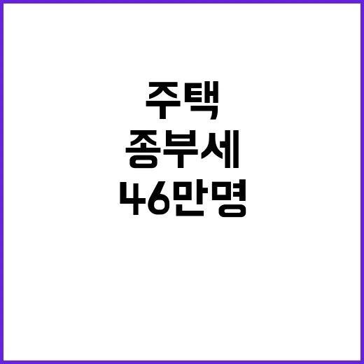 주택 종부세 과세 46만 명과 1조 원 세액!