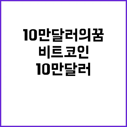 “비트코인 상승세 멈춤과 10만 달러의 꿈?”