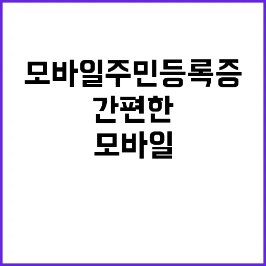 모바일 주민등록증 이제 휴대전화로 간편한 인증!