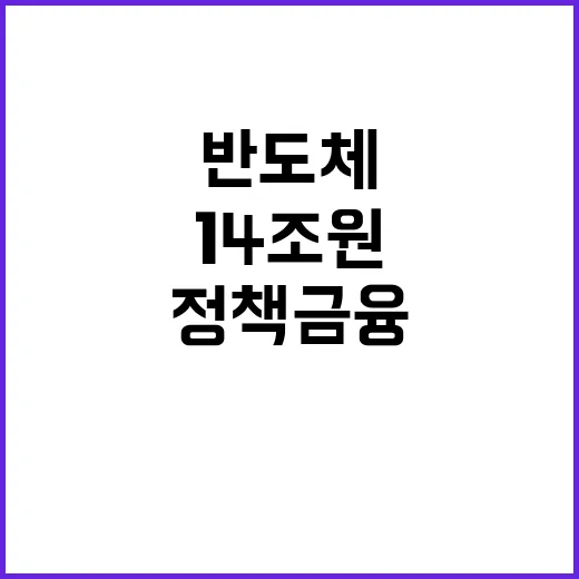 반도체 위기 정부의 14조원 정책금융 투입!