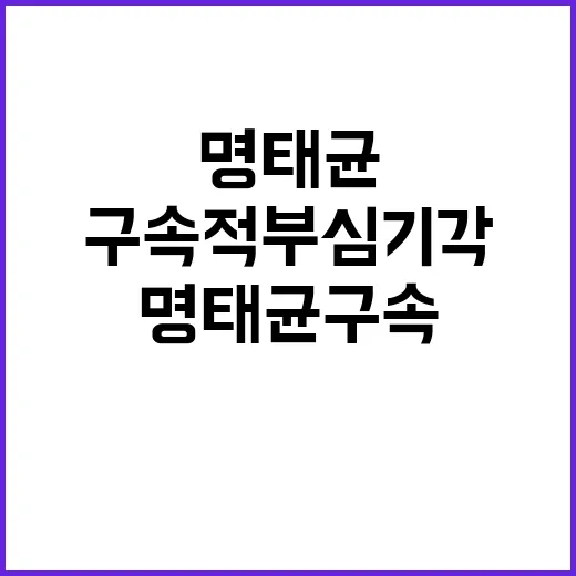 명태균 구속적부심 기각 구속 유지 소식 전해!