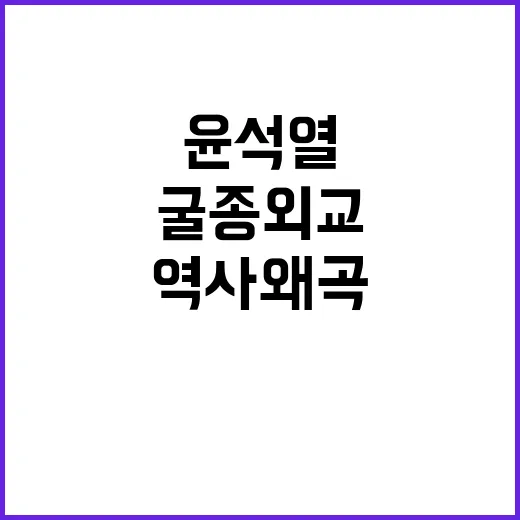 굴종외교 논란 윤석열 정부의 역사 왜곡 드러나다!