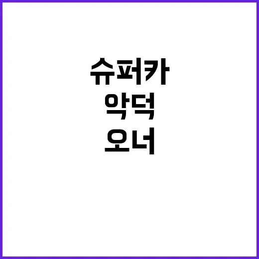 악덕 오너 슈퍼카와 별장으로 세무조사 받다!