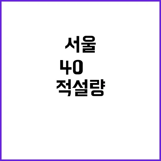 서울 적설량 40㎝…