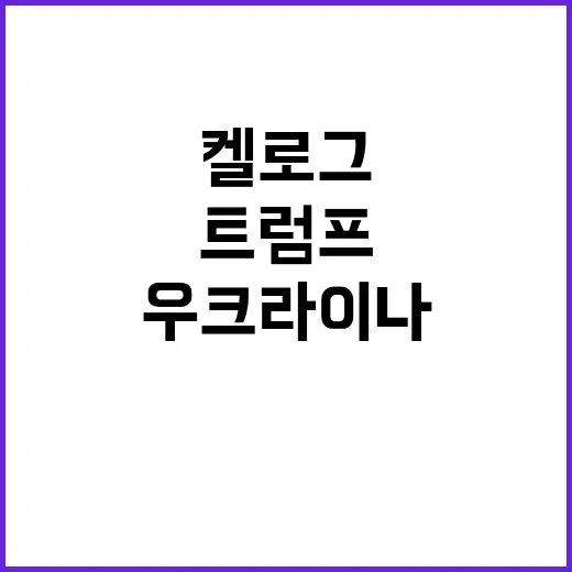 트럼프 켈로그 군 출신 특사로 우크라이나 문제 해결!