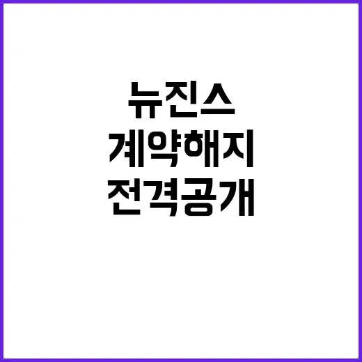 뉴진스 자유로운 활약 계약 해지 소식 전격 공개!