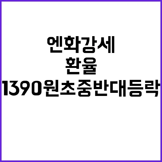 엔화 강세! 환율 1390원 초중반대 등락 중!