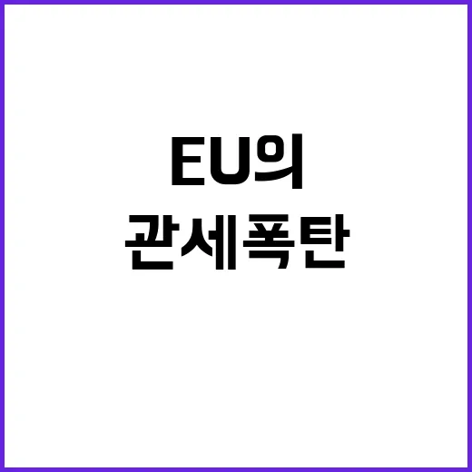 “수입 증가”... EU의 관세폭탄 회피 전략 공개!