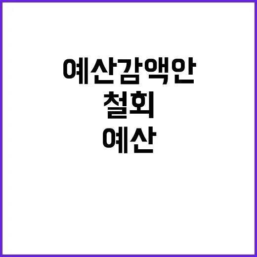 예산 감액안 철회 민주당의 책임은?