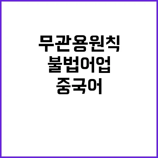 불법 어업 단속 중국어선의 무관용 원칙!