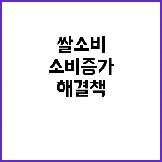 쌀 소비 증가 해결책이 필요하다!