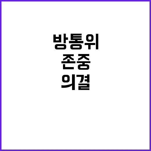 방통위 의결 국회 존중과 긴급 결정 논란!