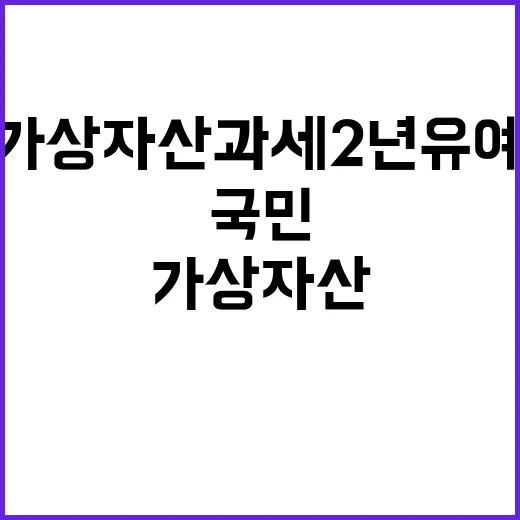 가상자산 과세 2년 유예에 대한 국민 반응!