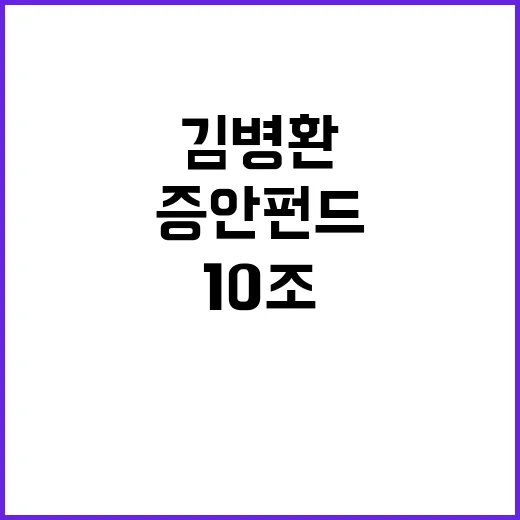 코스피 하락 김병환의 10조 증안펀드 대책!