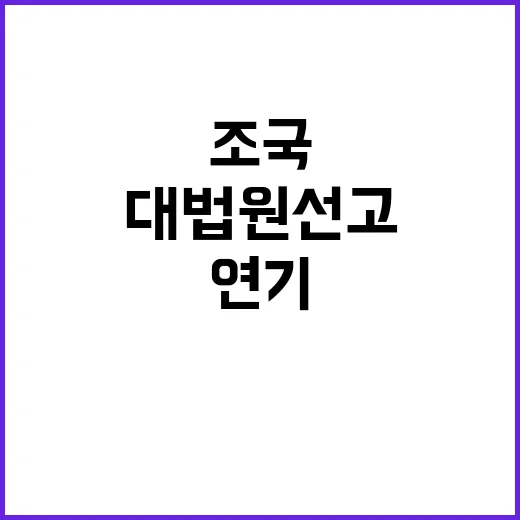 조국 대법원 선고 …