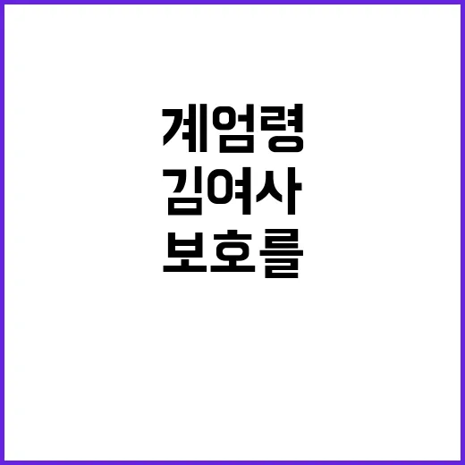 계엄령 김여사 보호를 위한 최악의 선택인가?