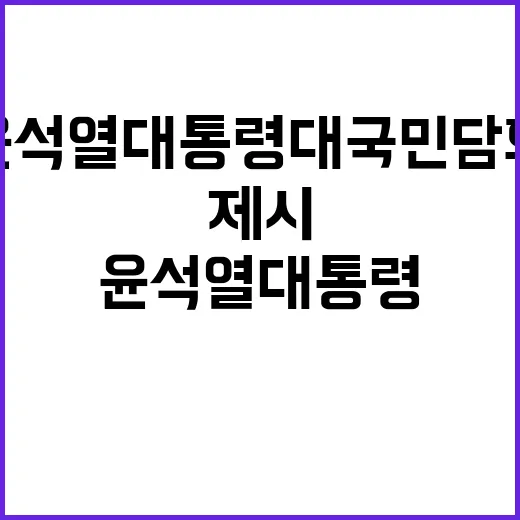 윤석열 대통령 대국민 담화로 새로운 미래 제시!