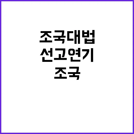 조국 대법 선고 연…