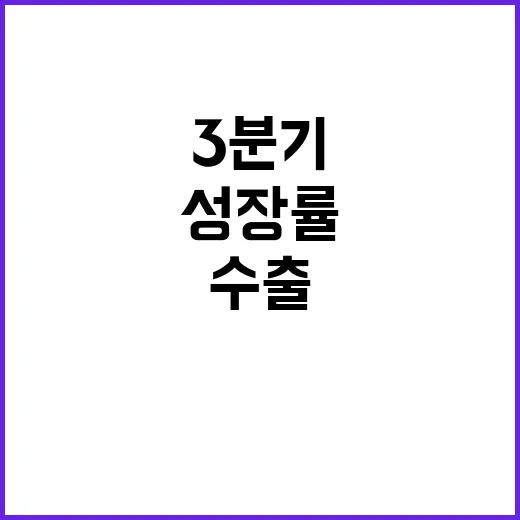 3분기 성장률 수출 감소의 충격적 원인 분석!