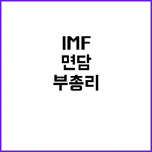 경제부총리 IMF 면담…국가 시스템 설명합니다!