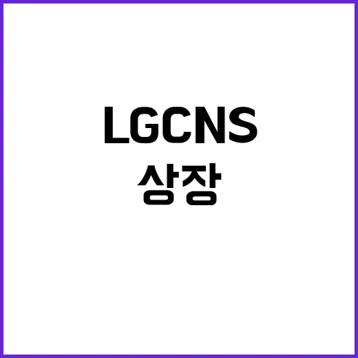 증권신고서 LG CNS 내년 상장 꿈 이룰까?