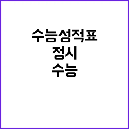 수능 성적표 공개…정시 준비의 모든 것!