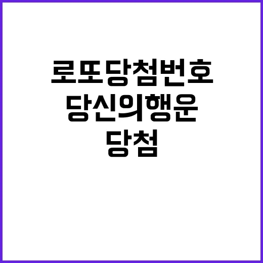 로또 당첨번호 확인 당신의 행운이 여기에!