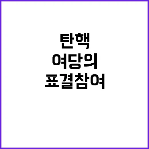 탄핵 표결 참여… …