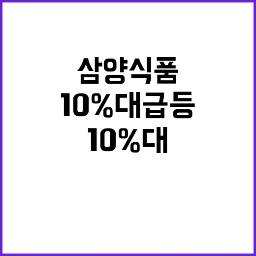 삼양식품 내년 기대감에 10%대 급등 사실!