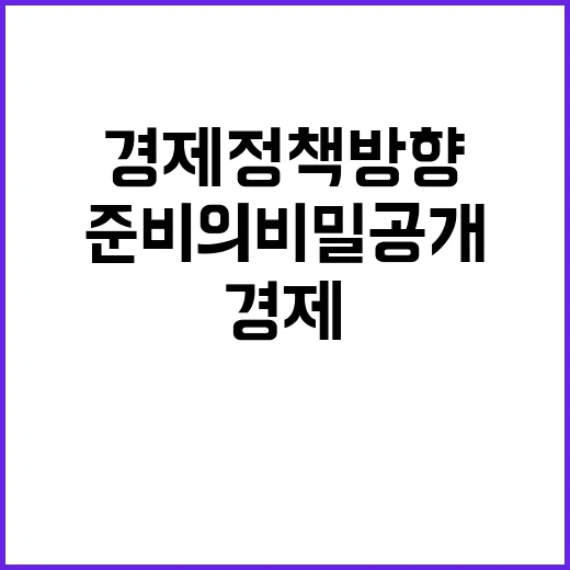 경제정책방향 차질 없는 준비의 비밀 공개!