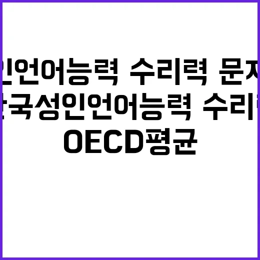 한국 성인 언어능력·수리력·문제해결력 OECD 평균 미달