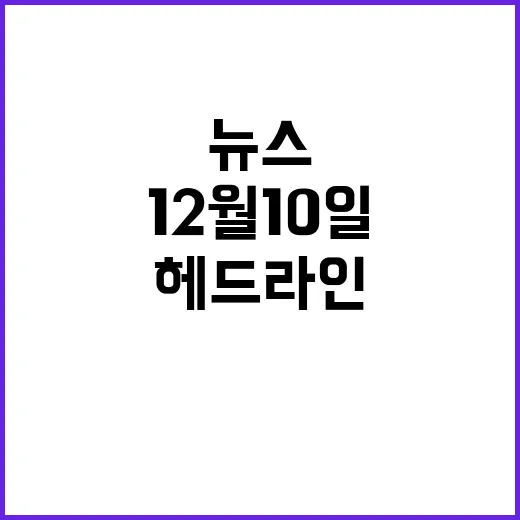 12월 10일 뉴스투나잇의 놀라운 헤드라인 공개!